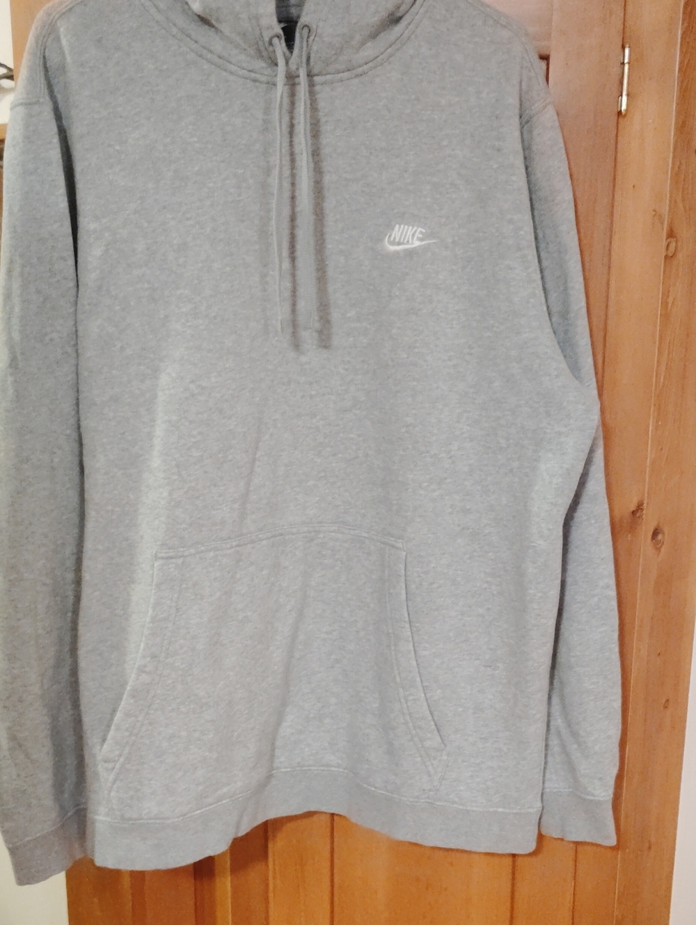 Nike Light Gray Pullover Hoodie with Small Chest Logo